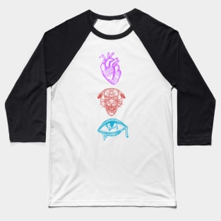 Heart, Lion and Eye Baseball T-Shirt